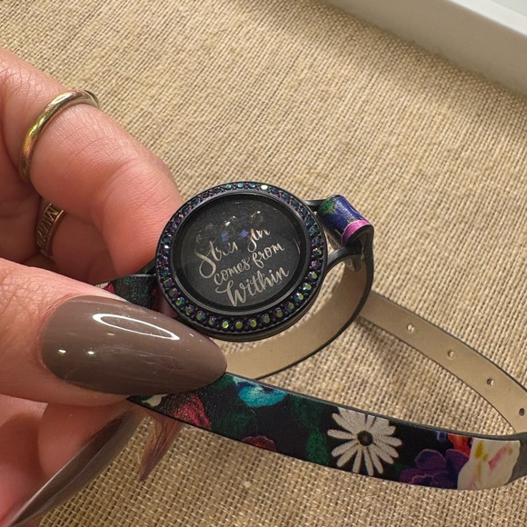 Floral Black Women's Wrap Locket - Picture 2 of 5